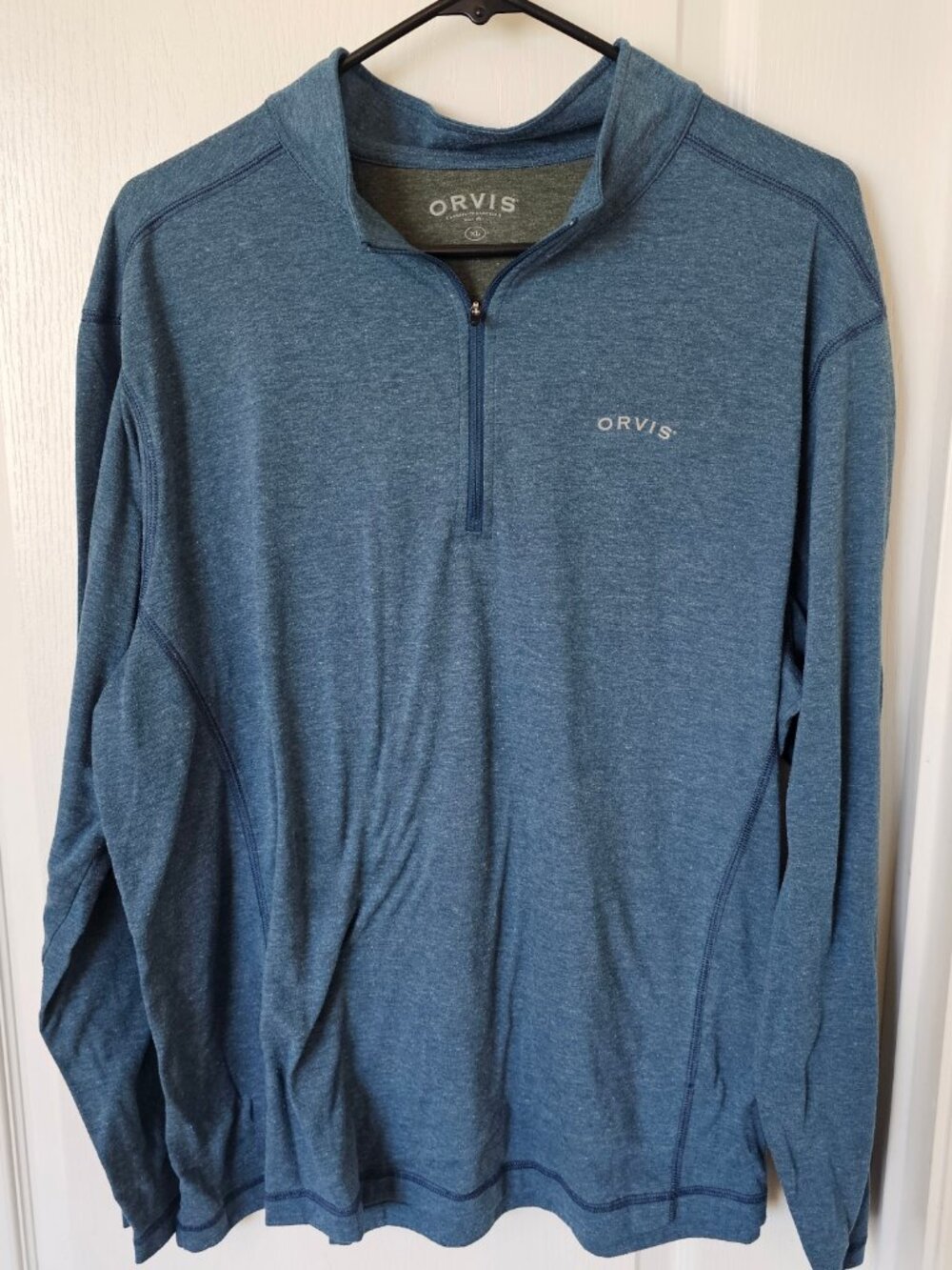 Orvis Quarter 1/4 Zip Pullover Men’s XL Blue Performance Pullover Long Sleeve
